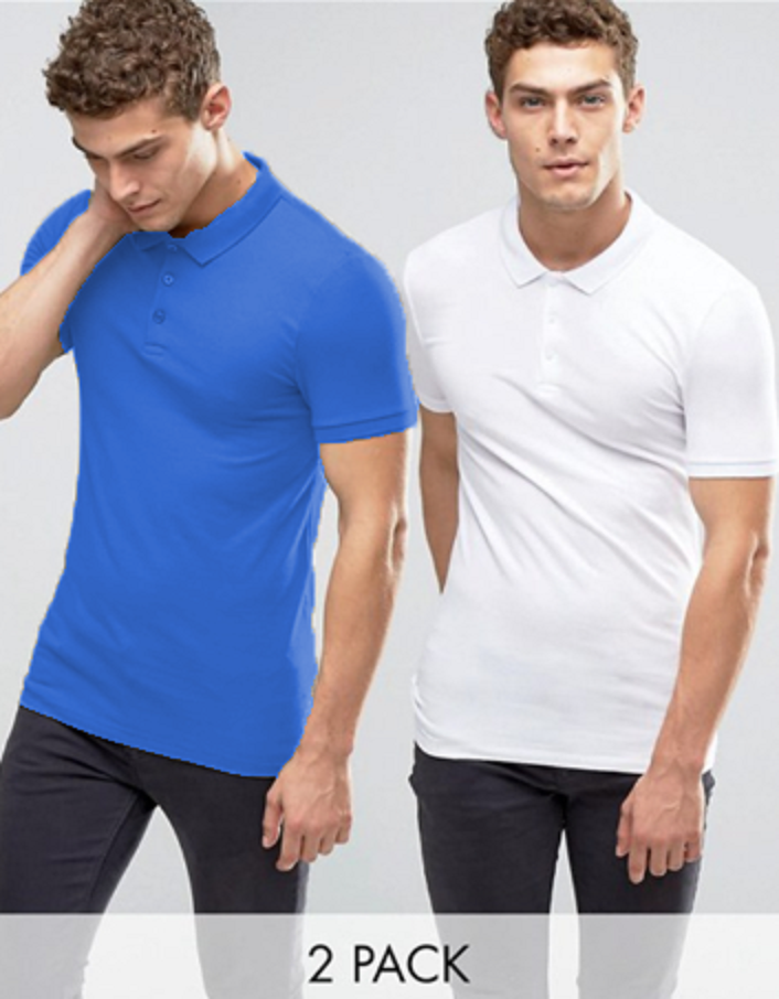 Pack 2 Polos Blanc et Bleu Roi