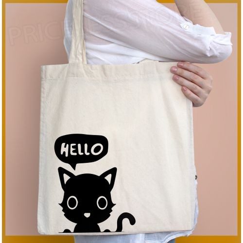 Tote Bag - Hello Cat - Beige