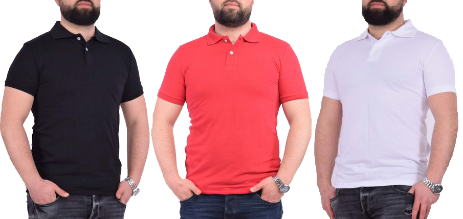 Pack 3 Polos Noir Rouge et Blanc