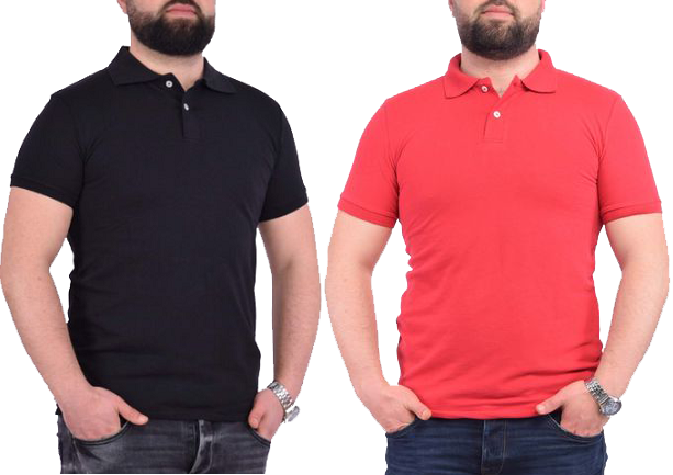 Pack 2 Polos Noir et Rouge