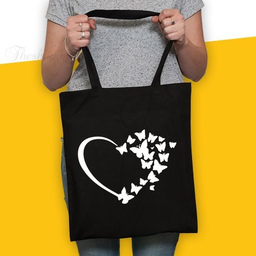 Tote Bag - Heart - Noir